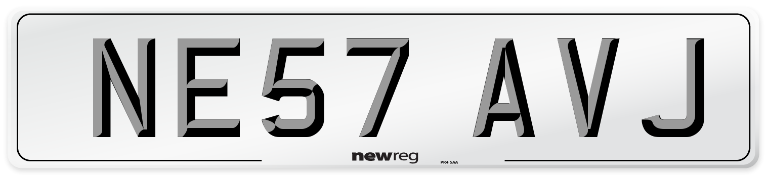 NE57 AVJ Number Plate from New Reg
